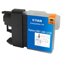 Kompatibilní inkoust s Brother LC1100C/LC980C, azurový