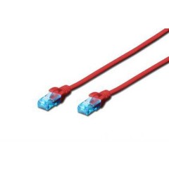 Digitus Patch Cable, UTP, CAT 5e, AWG 26/7, červený, 0,5m