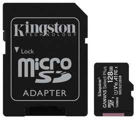 128GB microSDXC Kingston Canvas Select Plus A1 CL10 100MB/s + adaptér