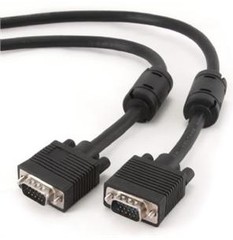Gembird VGA propojovací kabel, stíněný, ferity, 1.8m, černý