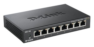 D-Link DGS-108/E, 8-portový gigabitový switch, kovový