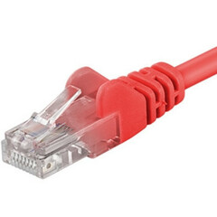 PremiumCord Patch kabel UTP, cat.5e, 0,5m, červený