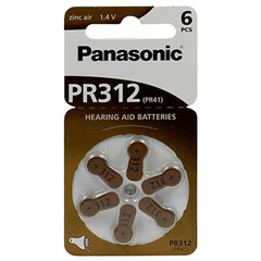 Baterie zinkovzdušná, do naslouchadel, 1.4V, Panasonic, blistr, 6-pack