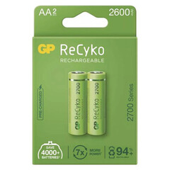 Nabíjecí baterie, AA (HR6), 1.2V, 2600 mAh, GP, papírová krabička, 2-pack, ReCyko