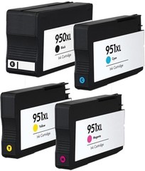 Kompatibilní inkousty s HP HP950XL černý + HP951XL azurový, purpurový a žlutý - s čipem