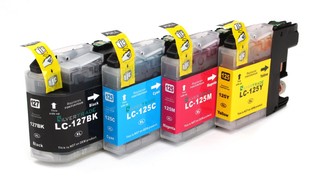 Kompatibilní inkousty s Brother LC-125XL / LC-127XL černý, azurový, purpurový a žlutý