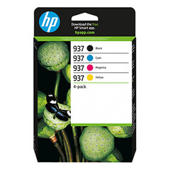 Originální inkoust HP 937 (6C400NE), černý + barevný, 4-Pack