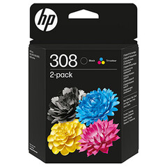 Originální inkoust HP 308 (6L6S6UE), černý+barevný, 2-Pack