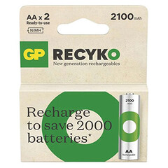 Nabíjecí baterie, AA (HR6), 1.2V, 2100 mAh, GP, papírová krabička, 2-pack, ReCyko