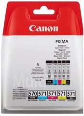 Originální inkoust Canon PGI-570PGBK + CLI-571CMYK (0372C004), PGBK 15 ml. + CMYK 4 x 7 ml.
